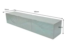 Massives TV-Board SCORPION 160cm türkis Mangoholz hängend Lowboard