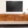 Massives TV-Board SCORPION 200cm braun Mangoholz hängend Lowboard