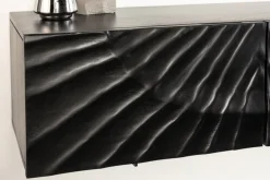 Massives TV-Board SCORPION 160cm schwarz Mangoholz hängend Lowboard