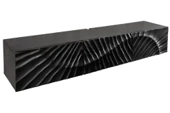 Massives TV-Board SCORPION 160cm schwarz Mangoholz hängend Lowboard