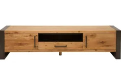 Massives TV-Board THOR 200cm Wild Eiche geölt Lowboard im Industrial Design
