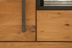 Massives TV-Board THOR 200cm Wild Eiche geölt Lowboard im Industrial Design