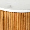 Massives TV-Board TRES CHIC 140cm natur Mangoholz weiß Marmor mit viel Stauraum