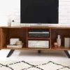 Massives TV-Lowboard AMAZONAS 160cm braun Sheeshamholz mit Baumkante