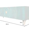 Massives TV-Lowboard GOLDEN SUNSET 180cm türkis 3D-Schnitzereien gold Mangoholz Metall