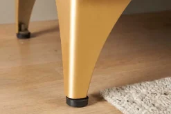 Massives TV-Lowboard GOLDEN SUNSET 180cm türkis 3D-Schnitzereien gold Mangoholz Metall