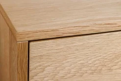 Massives TV-Lowboard LIVING EDGE 160cm natur Eichenholz Baumkante mit Hairpin Legs
