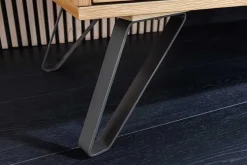 Massives TV-Lowboard LIVING EDGE 160cm natur Eichenholz Baumkante mit Hairpin Legs