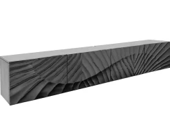 Massives TV-Lowboard SCORPION 200cm schwarz hängend Mangoholz 3D-Design