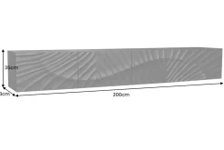 Massives TV-Lowboard SCORPION 200cm schwarz hängend Mangoholz 3D-Design