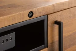 Massives TV-Lowboard THOR 200cm recyceltes Pinienholz im Industrial Design