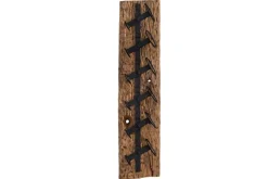 Massives Wand Weinregal BARRACUDA 100cm natur Teakholz Flaschenhalter