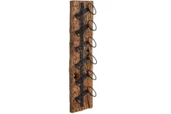Massives Wand Weinregal BARRACUDA 100cm natur Teakholz Flaschenhalter