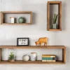 Massives Wandregal 3er Set HEMINGWAY 94cm braun aus Mangoholz