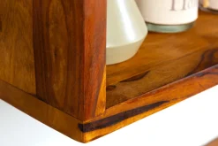 Massives Wandregal 3er Set HEMINGWAY 94cm braun Sheeshamholz stone finish