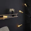 Massives Wandregal HERITAGE 75cm natur Pinienholz gold Metall