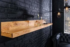 Massives Wandregal MAKASSAR 110cm natur Mangoholz handmade