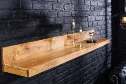 Massives Wandregal MAKASSAR 110cm natur Mangoholz handmade