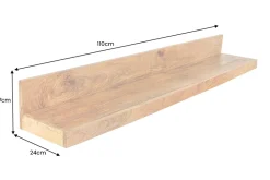 Massives Wandregal MAKASSAR 110cm natur Mangoholz handmade