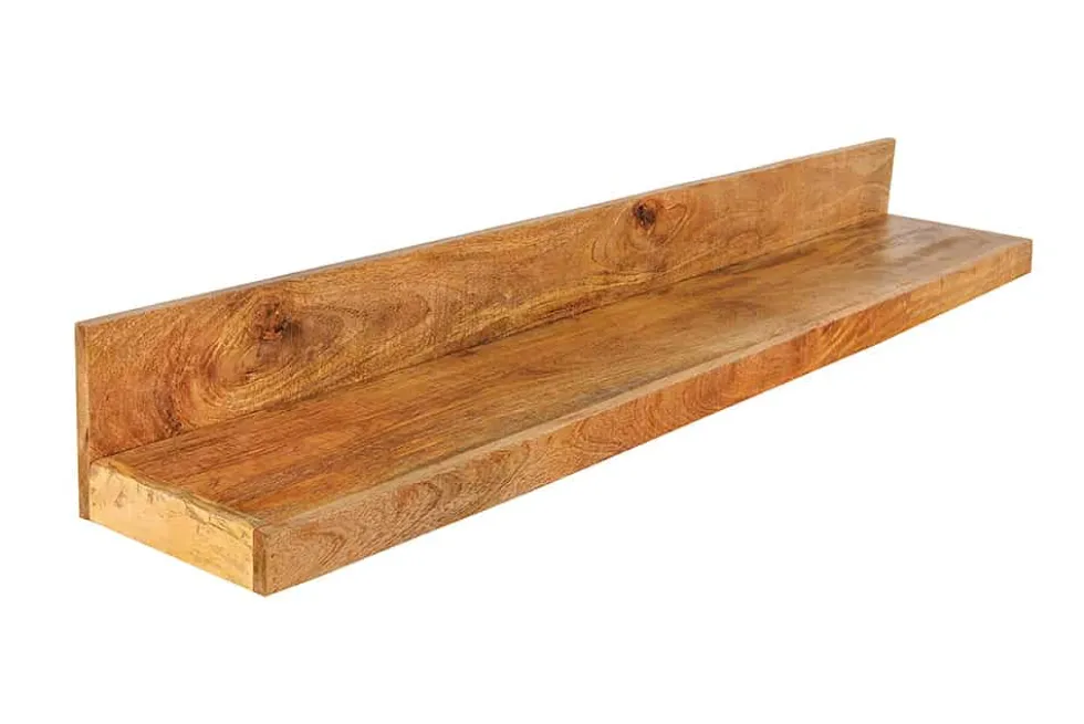 Massives Wandregal MAKASSAR 110cm natur Mangoholz handmade