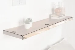 Massives Wandregal MAMMUT 80cm Akazienholz Regalbrett mit Baumkante