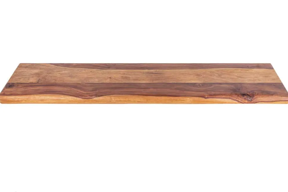 Massives Wandregal MAMMUT 115cm braun Sheesham stone finish Regalbrett Baumkante