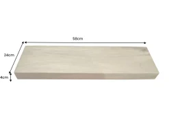 Massives Wandregal PURE 60cm Mango natur cream finish Mangoholz Steckregal