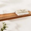Massives Wandregal PURE 60cm braun stone finish Sheeshamholz Steckregal
