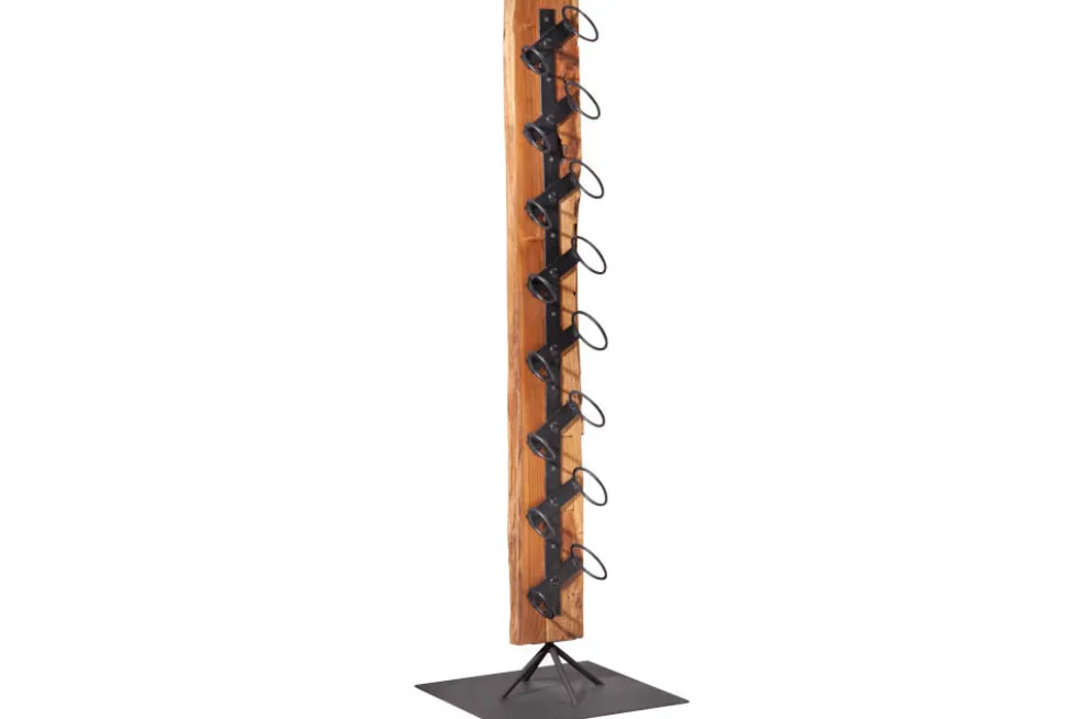 Massives Weinregal BARRACUDA 140cm Teakholz rustikaler Flaschenhalter