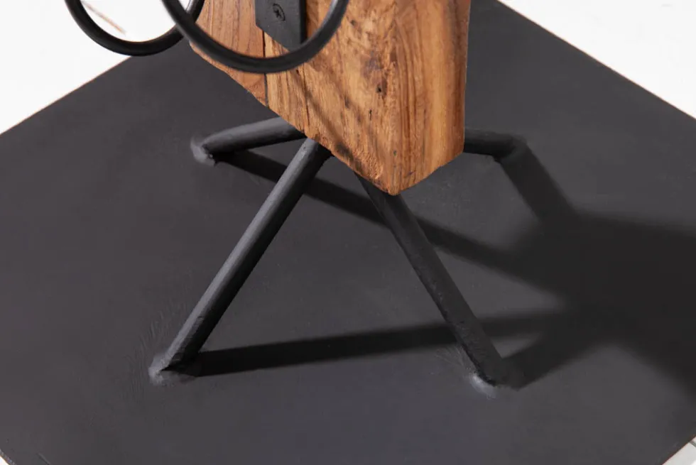 Massives Weinregal BARRACUDA 140cm Teakholz rustikaler Flaschenhalter