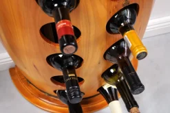 Massives Weinregal BODEGA 84cm natur Pinienholz Weinfass Barschrank für 14 Flaschen