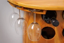 Massives Weinregal BODEGA 84cm natur Pinienholz Weinfass Barschrank für 14 Flaschen