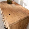 Massives Weinregal HEMINGWAY 56cm recyceltes Massivholz Weinschrank für 16 Flaschen