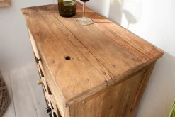 Massives Weinregal HEMINGWAY 56cm recyceltes Massivholz Weinschrank für 16 Flaschen