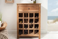 Massives Weinregal HEMINGWAY 56cm recyceltes Massivholz Weinschrank für 16 Flaschen