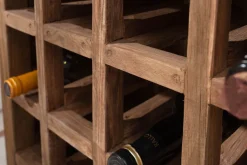 Massives Weinregal HEMINGWAY 56cm recyceltes Massivholz Weinschrank für 16 Flaschen