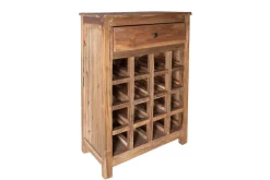 Massives Weinregal HEMINGWAY 56cm recyceltes Massivholz Weinschrank für 16 Flaschen