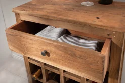 Massives Weinregal HEMINGWAY 56cm recyceltes Massivholz Weinschrank für 16 Flaschen