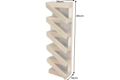 Massives Weinregal MAKASSAR 80cm recyceltes Teakholz für 5 Flaschen Wandregal