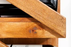 Massives Weinregal MAKASSAR 80cm recyceltes Teakholz für 5 Flaschen Wandregal