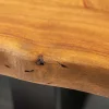 Massivholz Baumstamm Couchtisch MAMMUT 110cm Akazie schwarzes Metallgestell 3,5cm Tischplatte