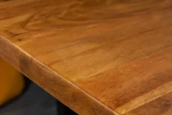 Massivholz Baumstamm Couchtisch MAMMUT 110cm Akazie schwarzes Metallgestell 3,5cm Tischplatte