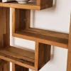 Massivholz Bücherregal JAVA 200cm natur Teakholz Standregal Raumtrenner recycelt