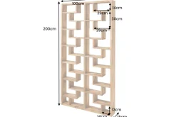 Massivholz Bücherregal JAVA 200cm natur Teakholz Standregal Raumtrenner recycelt