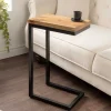Massivholz Beistelltisch GASTON 65cm natur Mangoholz Metall schwarz handmade