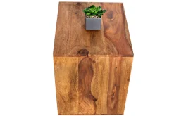 Massivholz Beistelltisch MAKASSAR 45cm braun Sheesham stone finish Regal handmade