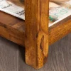 Massivholz Beistelltisch MAKASSAR 70cm braun Sheesham stone finish mit Stauraum