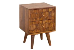 Massivholz Beistelltisch MYSTIC LIVING 60cm braun Sheesham stone finish Nachttisch