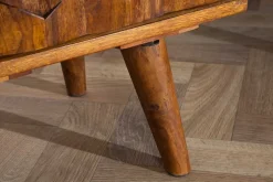 Massivholz Beistelltisch MYSTIC LIVING 60cm braun Sheesham stone finish Nachttisch