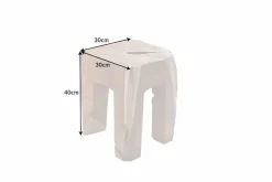 Massivholz Beistelltisch MOLAR 30cm Hocker Teak Block aus einem Stück gefertigt